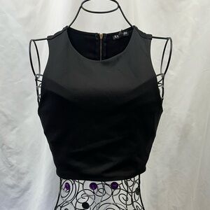 Express black cropped top with cutout back details size XS